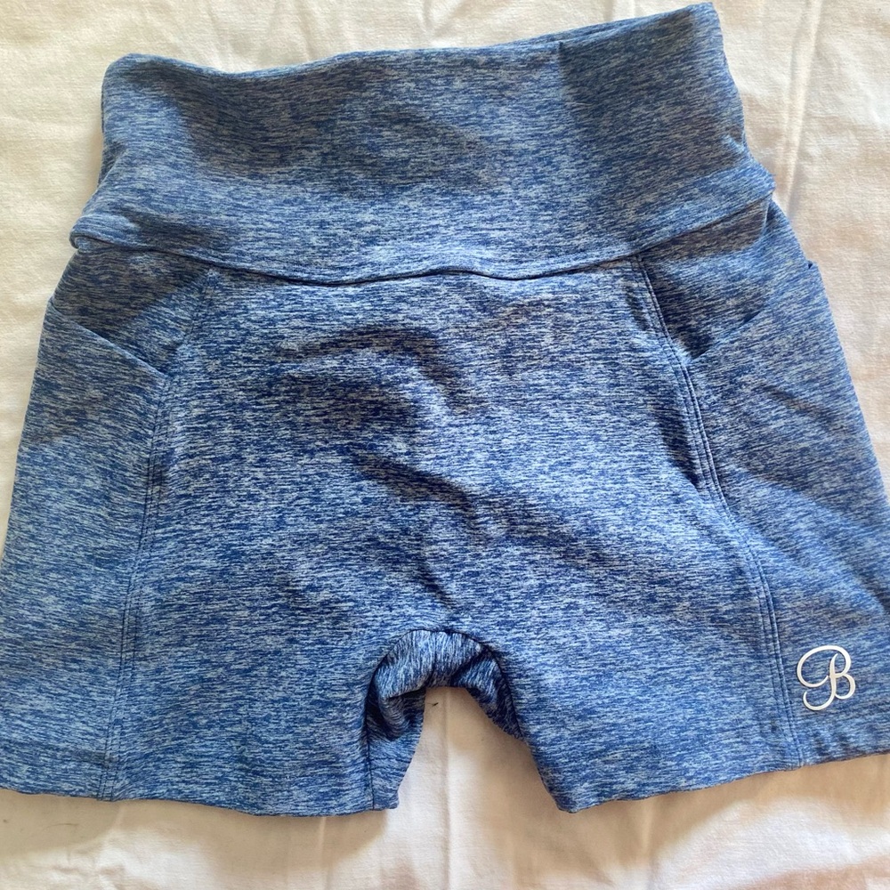 Bombshell Sportswear Heathered Blue Athletic Shorts